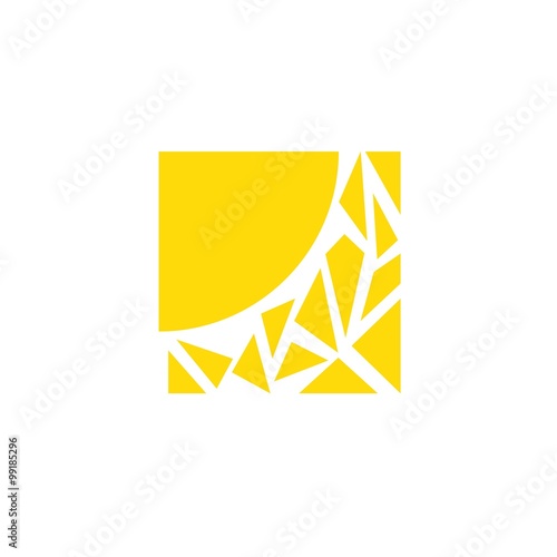 Vector of sun icon. Business icon for the company. This concept logo, label or badge for shops, salons. Travel company. Other companies. Illustration.