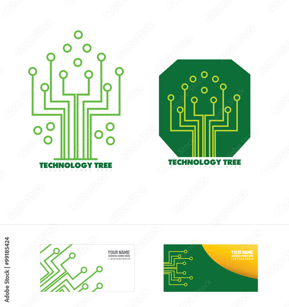 Technology circuit tree concept logo icon Technology circuit tree concept logo icon