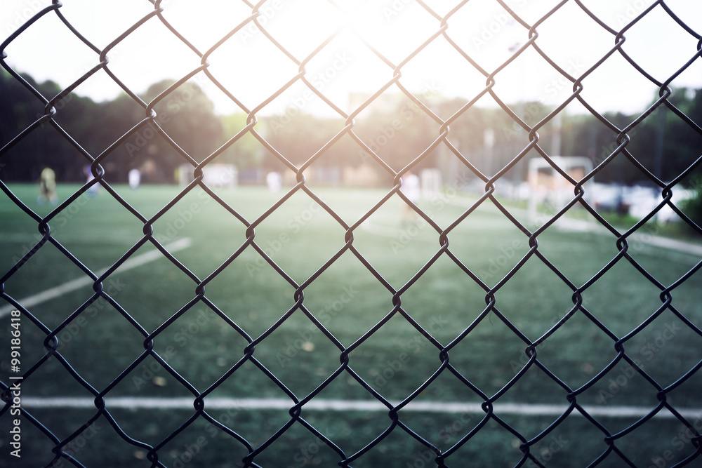 Football field with fence Football field with fence