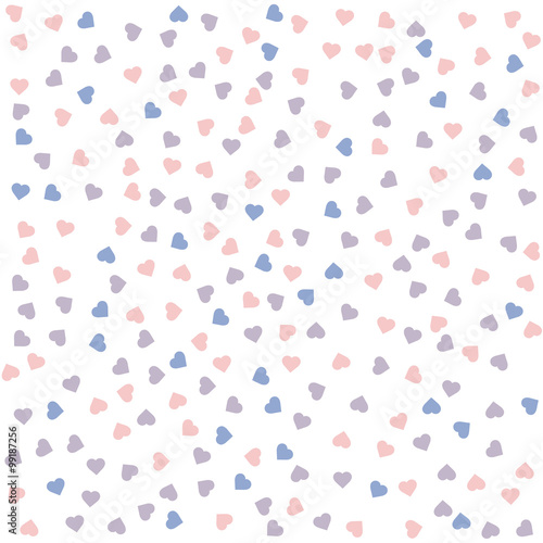 Heart seamless pattern. Vector illustration. Rose quartz and serenity colors.