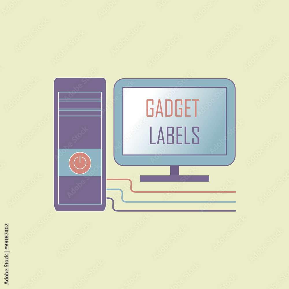 Electronic gadget label for design Electronic gadget label for design