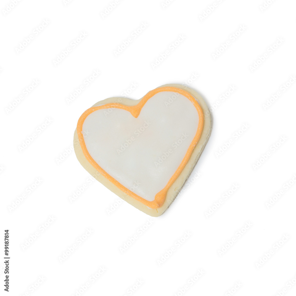 Valentine cookie heart isolated on white Valentine cookie heart isolated on white