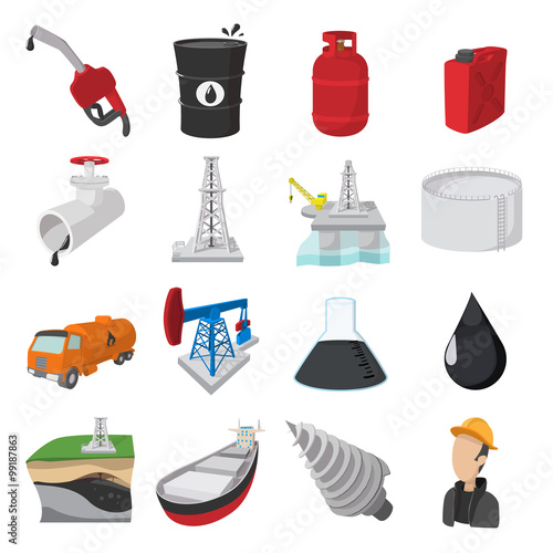 Oil industry cartoon icons