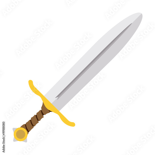 Medieval sword cartoon icon