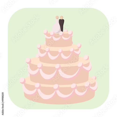 Wedding cake cartoon icon