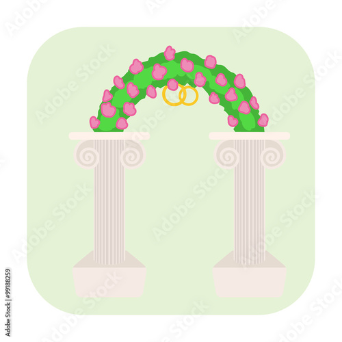 Wedding altar cartoon icon