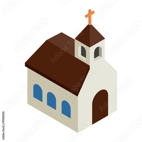 Catholic church isometric 3d icon