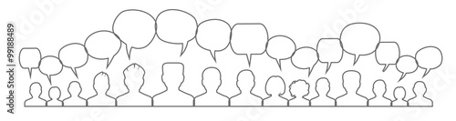 Icons of people with speech bubbles. .