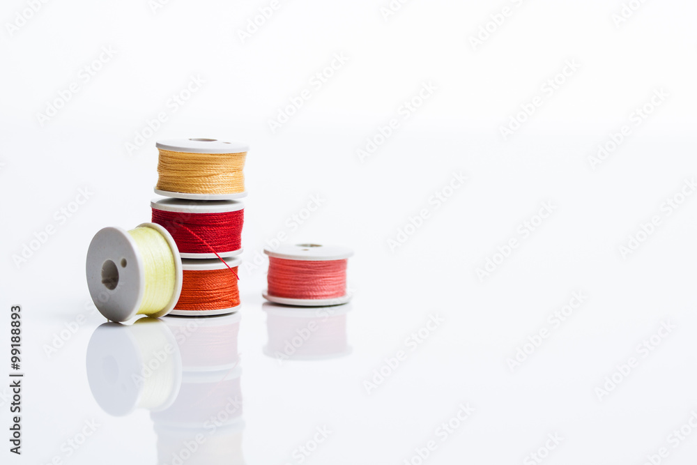 colored thread spools