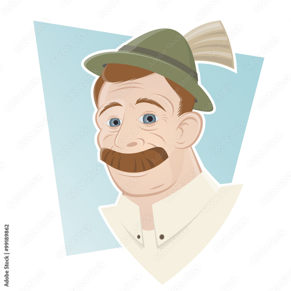 bayer mann hut gamsbart Stock-Vektorgrafik | Adobe Stock