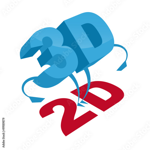 cartoon 3d figur über 2d
