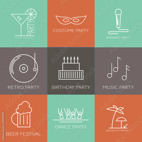 Icon set  of parties