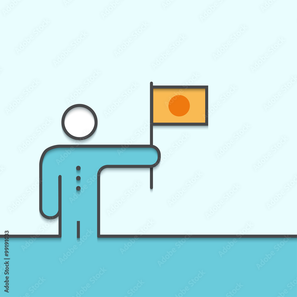 Vector modern outline flat design of leadership Vector modern outline flat design of leadership