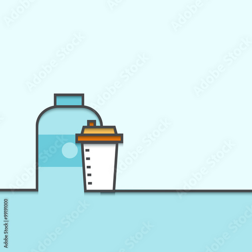 Vector outline flat design of SPORTS NUTRITION