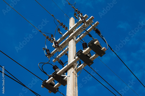 Power poles and power lines