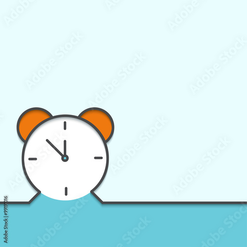 Vector outline flat design of time for business