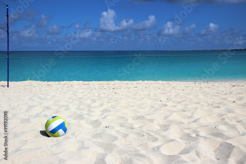 volleyball field on white caribbean coast