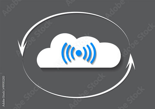 Wi-Fi Transmission of Data. Vector Illustration.