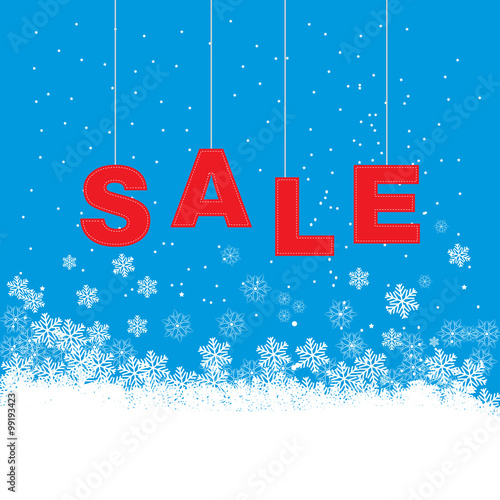 For winter sale with snowflakes