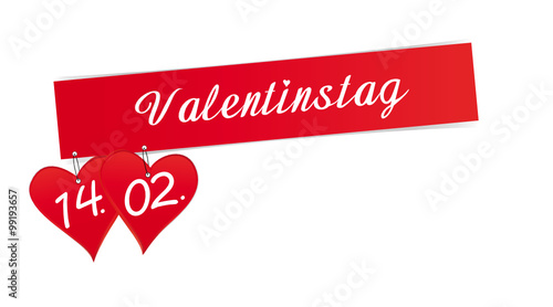 valentinstag mit rotem banner photo