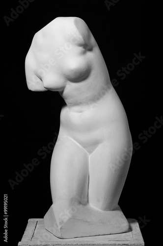 White gypseous woman's body front