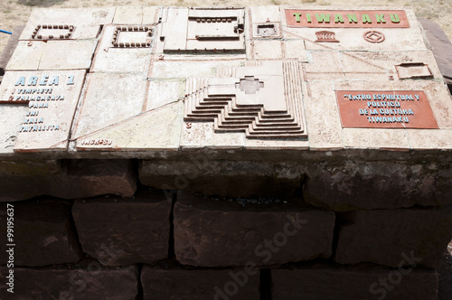 Outside Plan Map of Tiwanaku Ruins - Bolivia photo