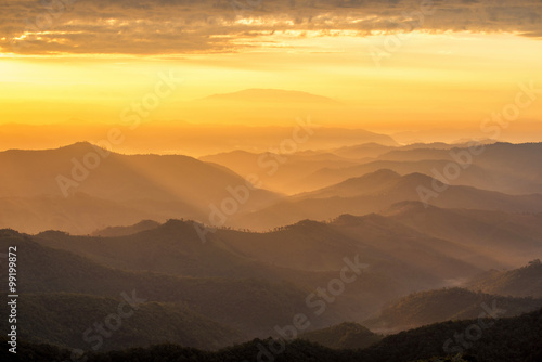 Fototapeta Naklejka Na Ścianę i Meble -  Beautiful sunrise mountain landscapes