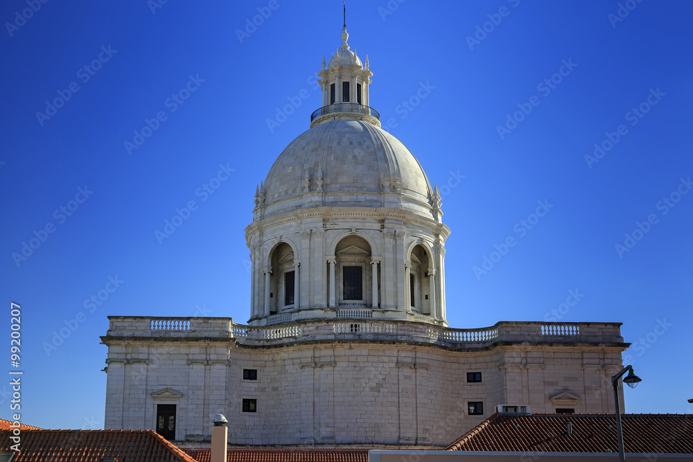 National Pantheon and house roofs in Lisbon