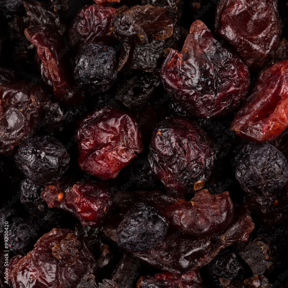 Dried cranberries, cherries and blueberries Dried cranberries, cherries and blueberries