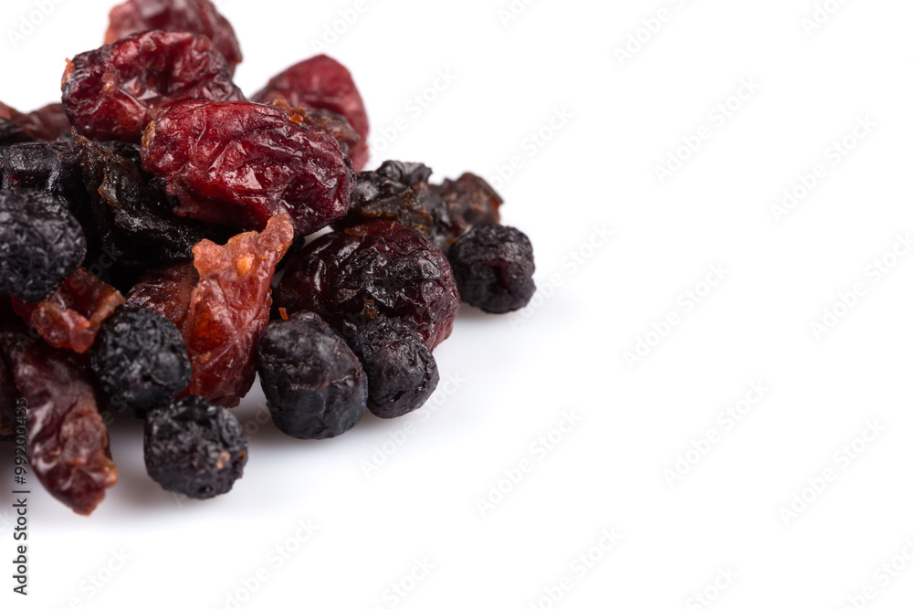 Dried cranberries, cherries and blueberries Dried cranberries, cherries and blueberries