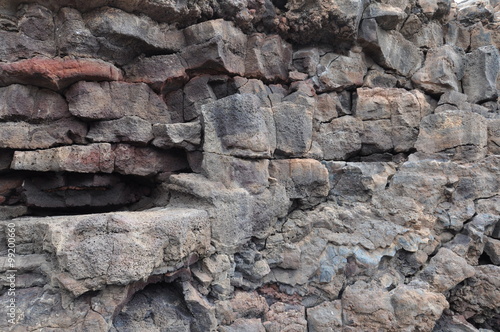 Lava Steinschichten auf Lanzarote