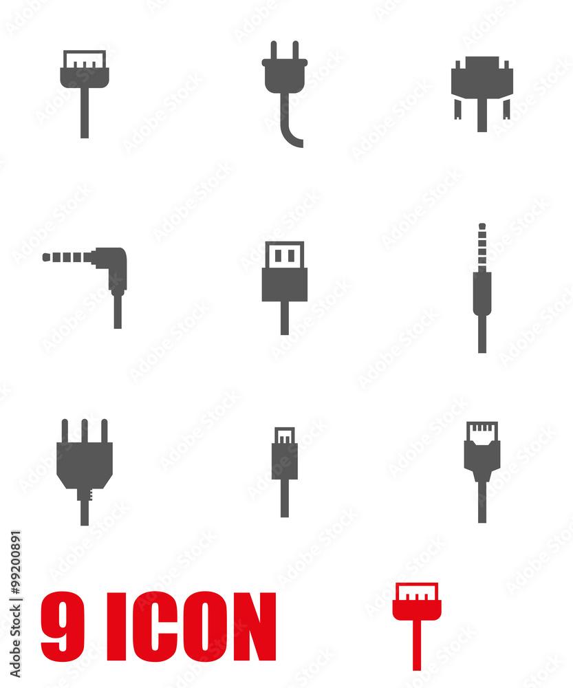 Vector grey plug icon set. Plug Icon Object, Plug Icon Picture, Plug Icon Image - stock vector Vector grey plug icon set. Plug Icon Object, Plug Icon Picture, Plug Icon Image - stock vector