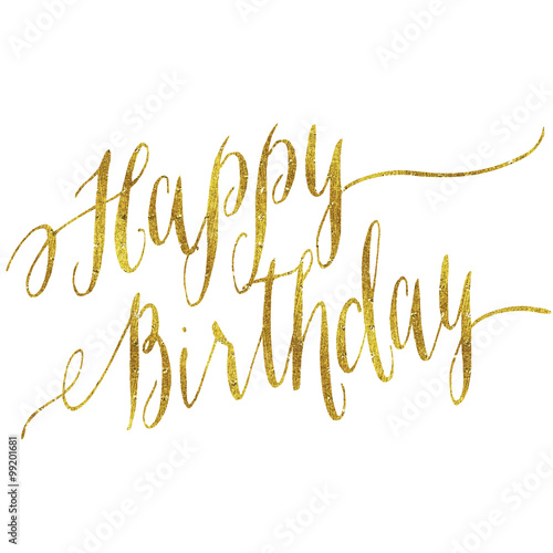 Photography Happy Birthday Gold Faux Foil Metallic Glitter Quote