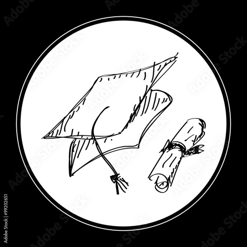Simple doodle of a mortar board