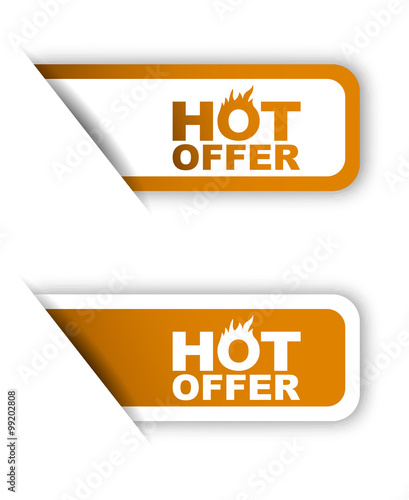 orange vector paper sticker hot offer (two variant)