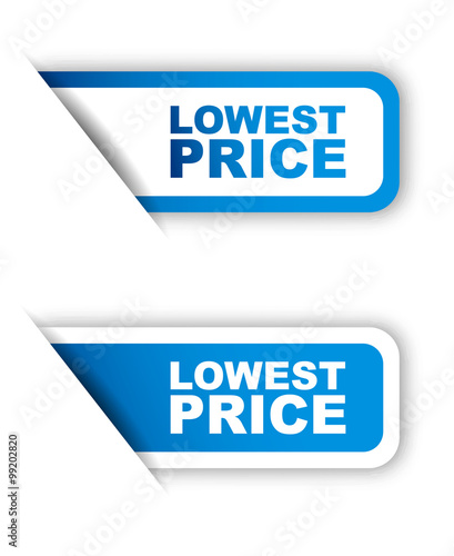 blue vector paper sticker lowest price (two variant)