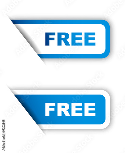 blue vector paper sticker free (two variant)