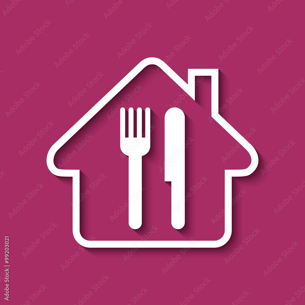 Fototapeta premium Logo maison et restaurant.