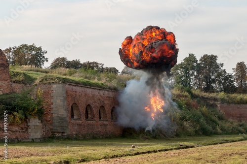 Explosion and fireball