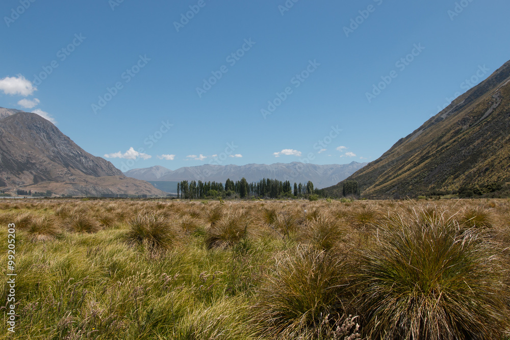 Riverbed of Rangitata river between mt Peel and mt Harper, Cante Riverbed of Rangitata river between mt Peel and mt Harper, Cante