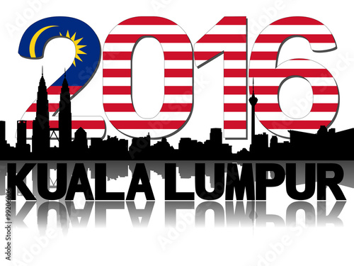 Photography Kuala Lumpur skyline 2016 flag text illustration