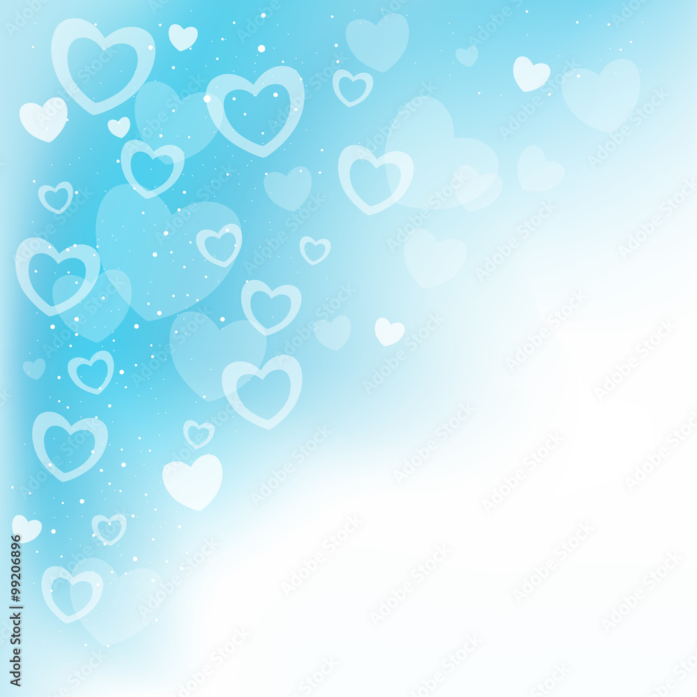 dream hearts blue background