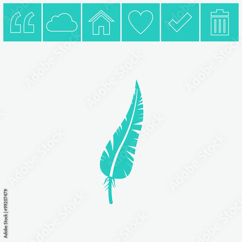 Feather vector icon.