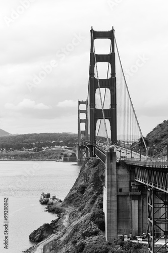 Golden Gate Bridge in Black and White, San Francisco, California, USA