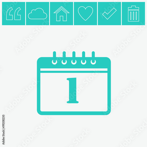 Calendar Icon with 1.