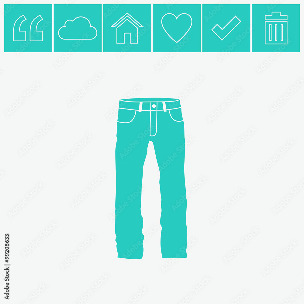 Men's jeans or pants vector icon. Men's jeans or pants vector icon.