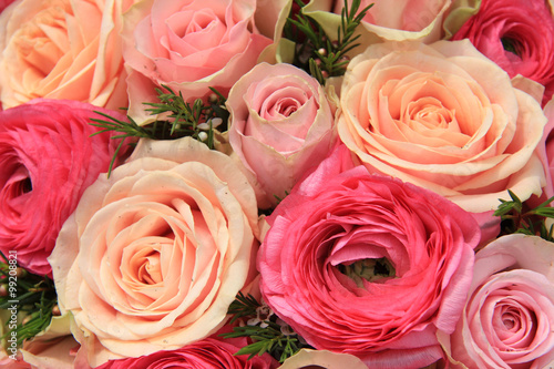 Pink rose bridal bouquet