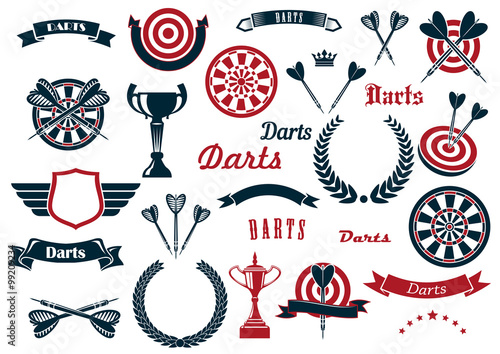 Darts sport game design elements and items