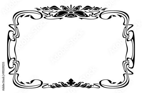 Silhouette frame in art nouveau style