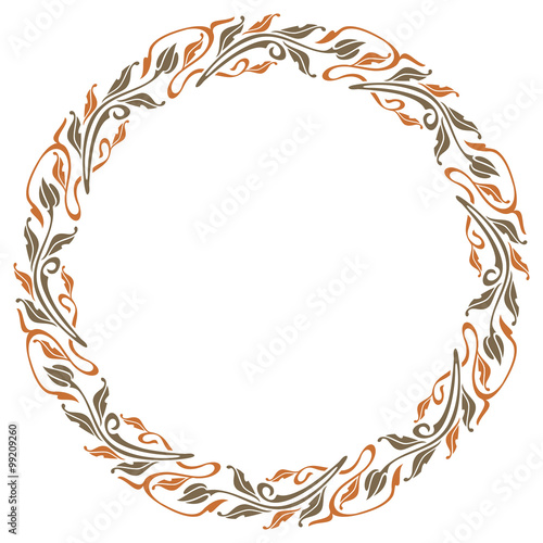 Round silhouette frame in art nouveau style